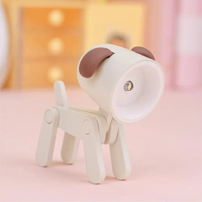 LED Mini Night Light Cute Dog Deer Foldable Desk Lamps Desktop Ornament Book Light Kids Room Bedside Bedroom Decor Holiday Gifts