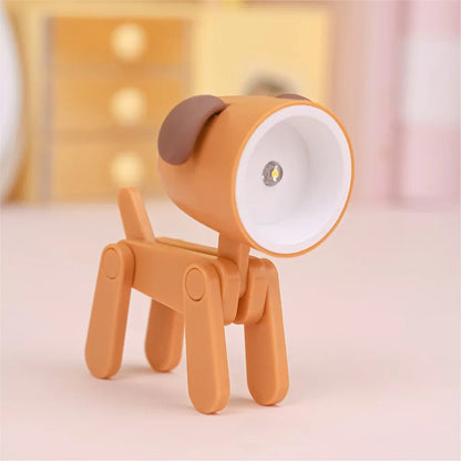 LED Mini Night Light Cute Dog Deer Foldable Desk Lamps Desktop Ornament Book Light Kids Room Bedside Bedroom Decor Holiday Gifts